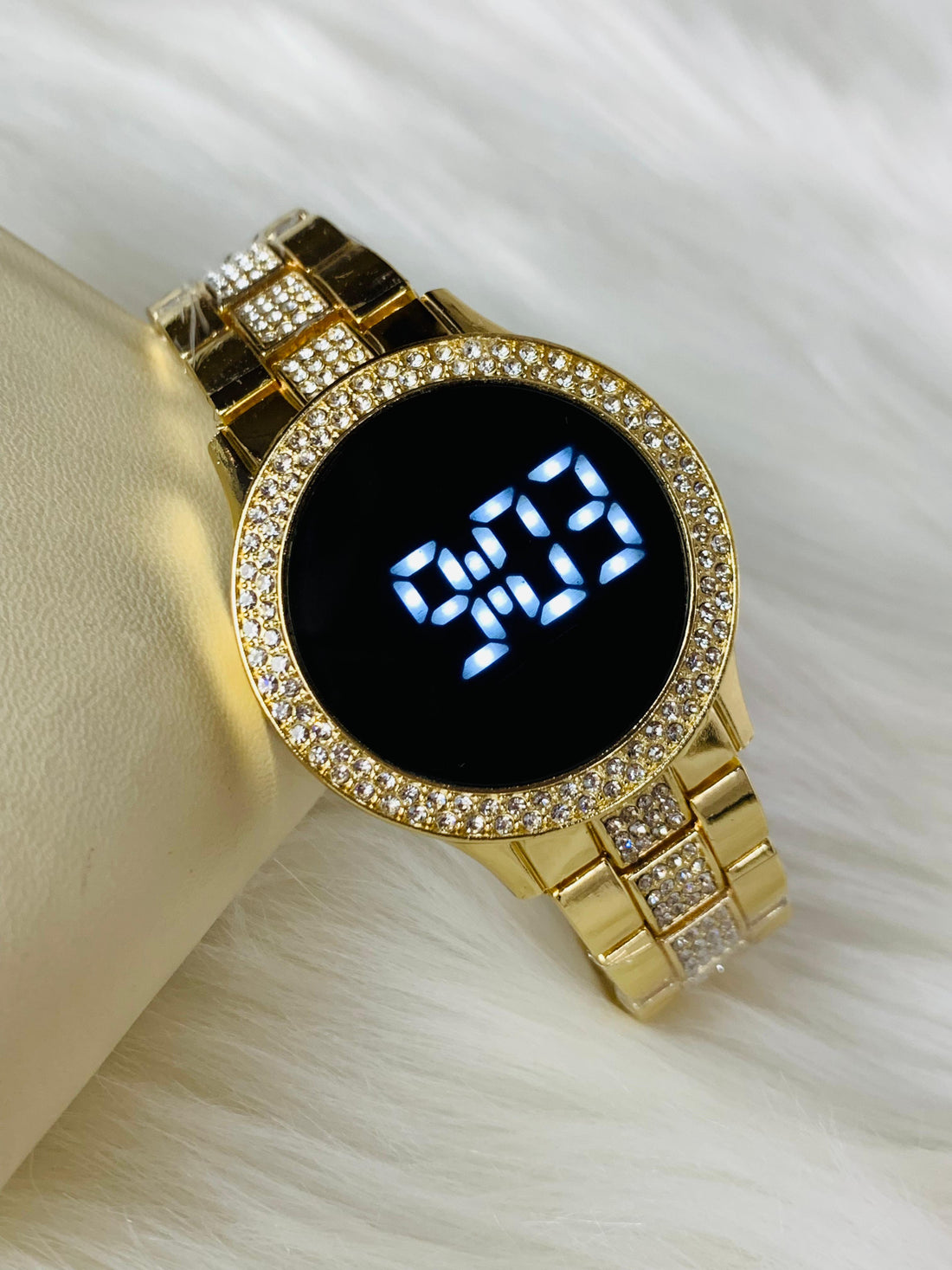 Ladies Iced Out LED Touch Screen Watch – Diamond Bezel | Silver, Black, Gold, Rose Gold