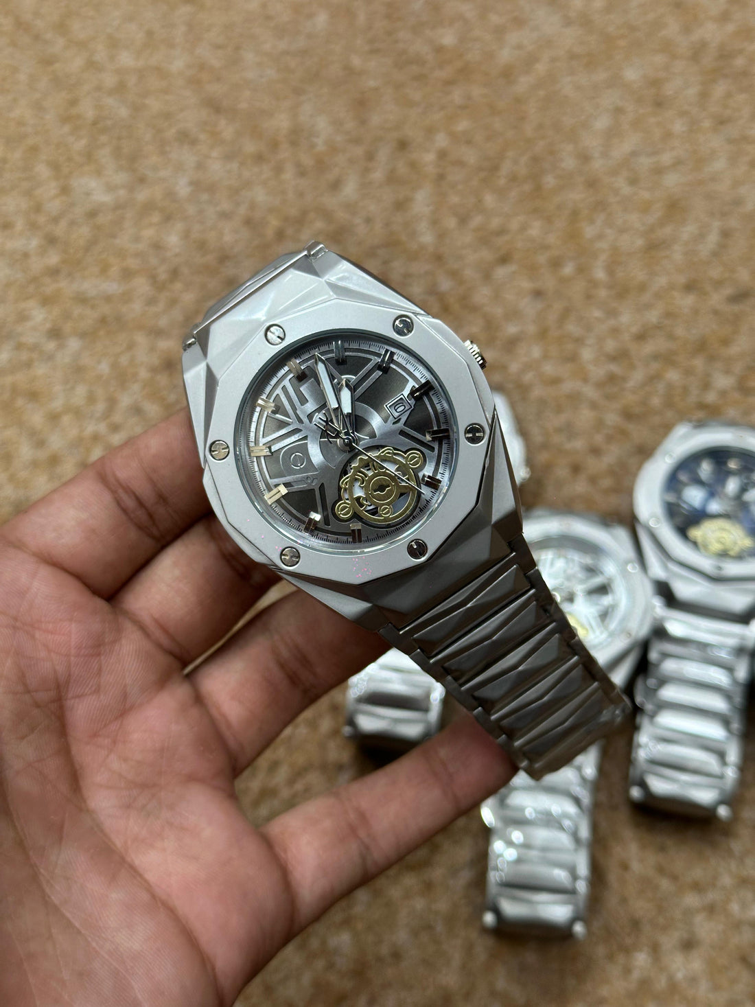 Hublot Big Bang Style Skeleton Tourbillon Watch – Multi-Color Dial | Steel Bracelet