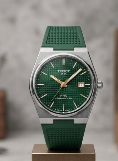 tissot prx green dial watch with rubber strap tissot prx green dial watch with rubber strap