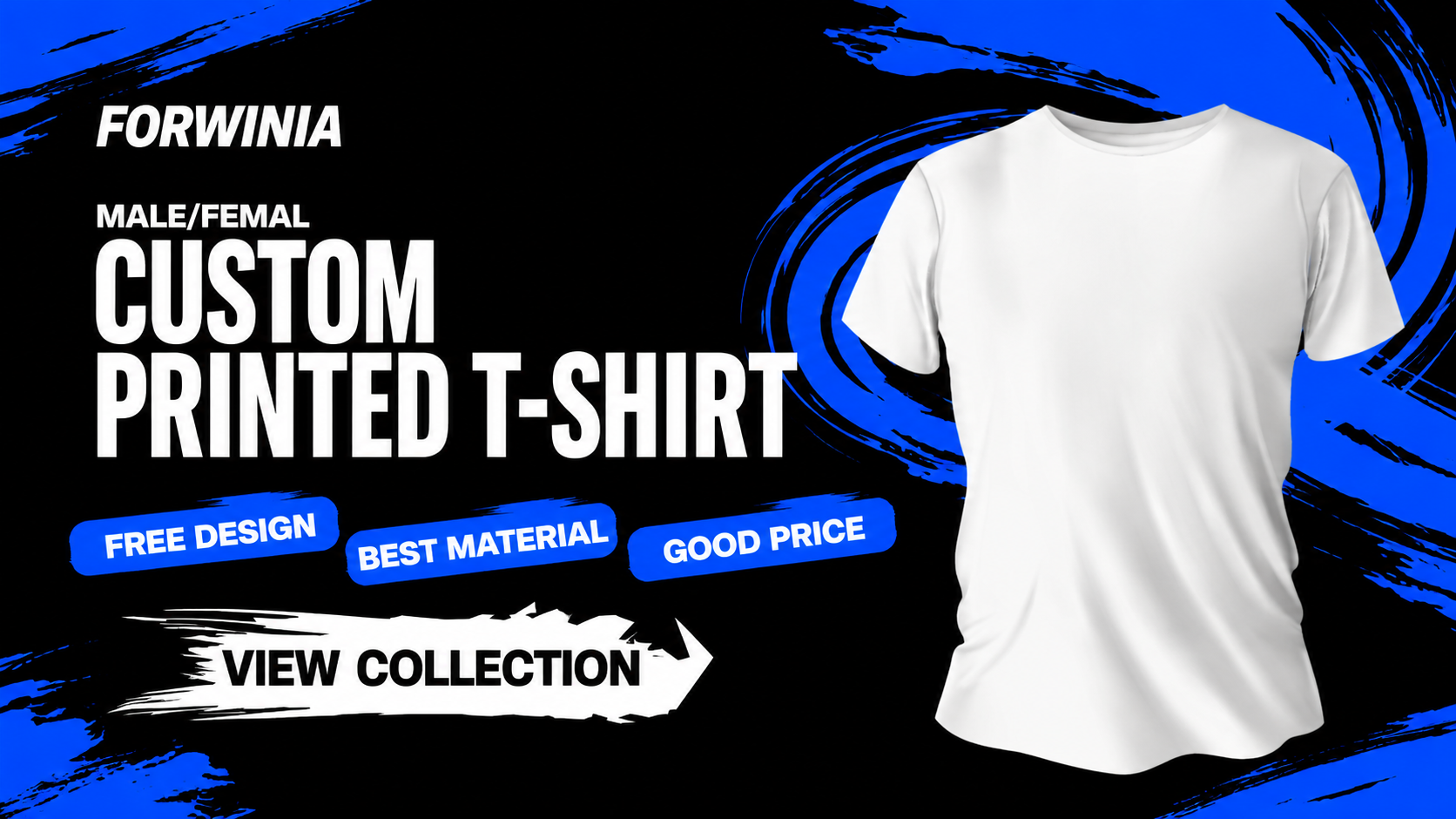 Bold Blue Streetwear T-Shirt Banner
